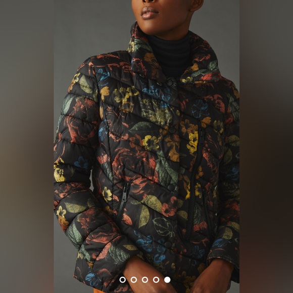 NWT Bernardo Floral Quilted Puffer Jacket Large - Picture 4 of 8